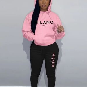 Women's Pink Hoodie - Branded Pullover Sweatshirt